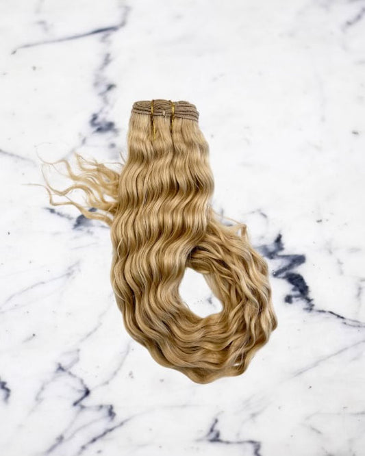 Flow Luxe #613 Machine Weft Deep Wave Blonde Bundle